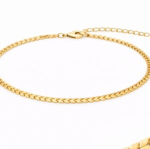 Gold Fishbone Anklet | 8.5" + 2.5" Extender | Adjustable Gold Anklet |